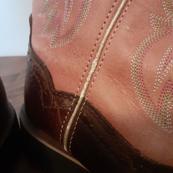 ARIAT Womens 6 B BROWN FATBABY Pink Cowgirl Western 10001205 (16981) - Picture 6 of 13